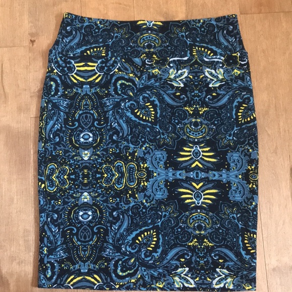 Blue & yellow Printed skirt - Picture 3 of 4